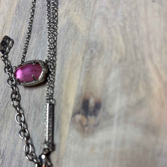 Kendra Scott Silver Necklace with Pink Pendant - Picture 7 of 8